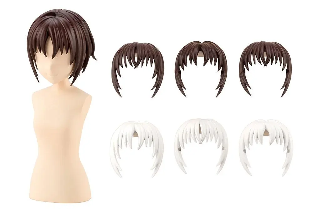 Sousai Shojo Teien Model Kit Accesoory Set 1/10 After School Short Wigs Type A White &amp; Choco Brown product photo