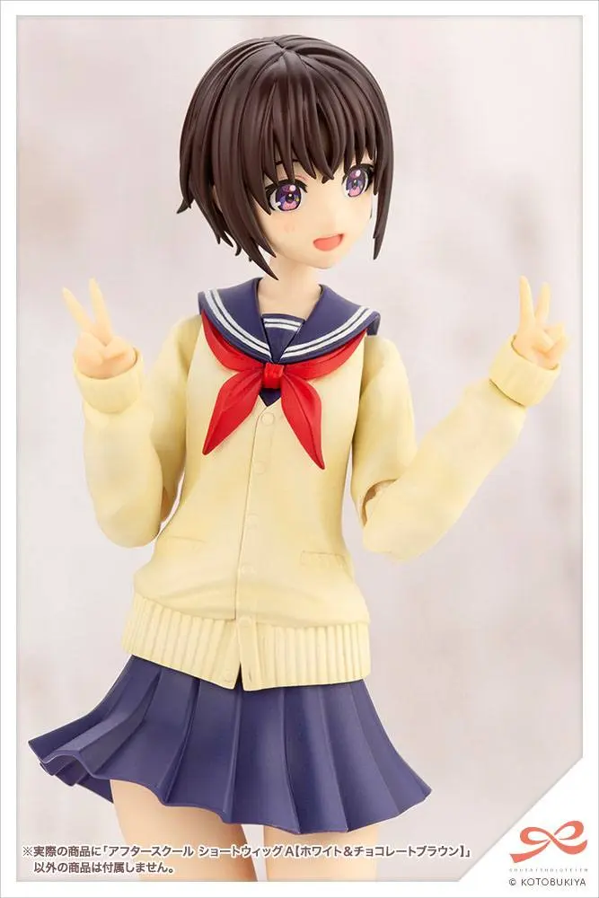 Sousai Shojo Teien Model Kit Accesoory Set 1/10 After School Short Wigs Type A White &amp; Choco Brown product photo