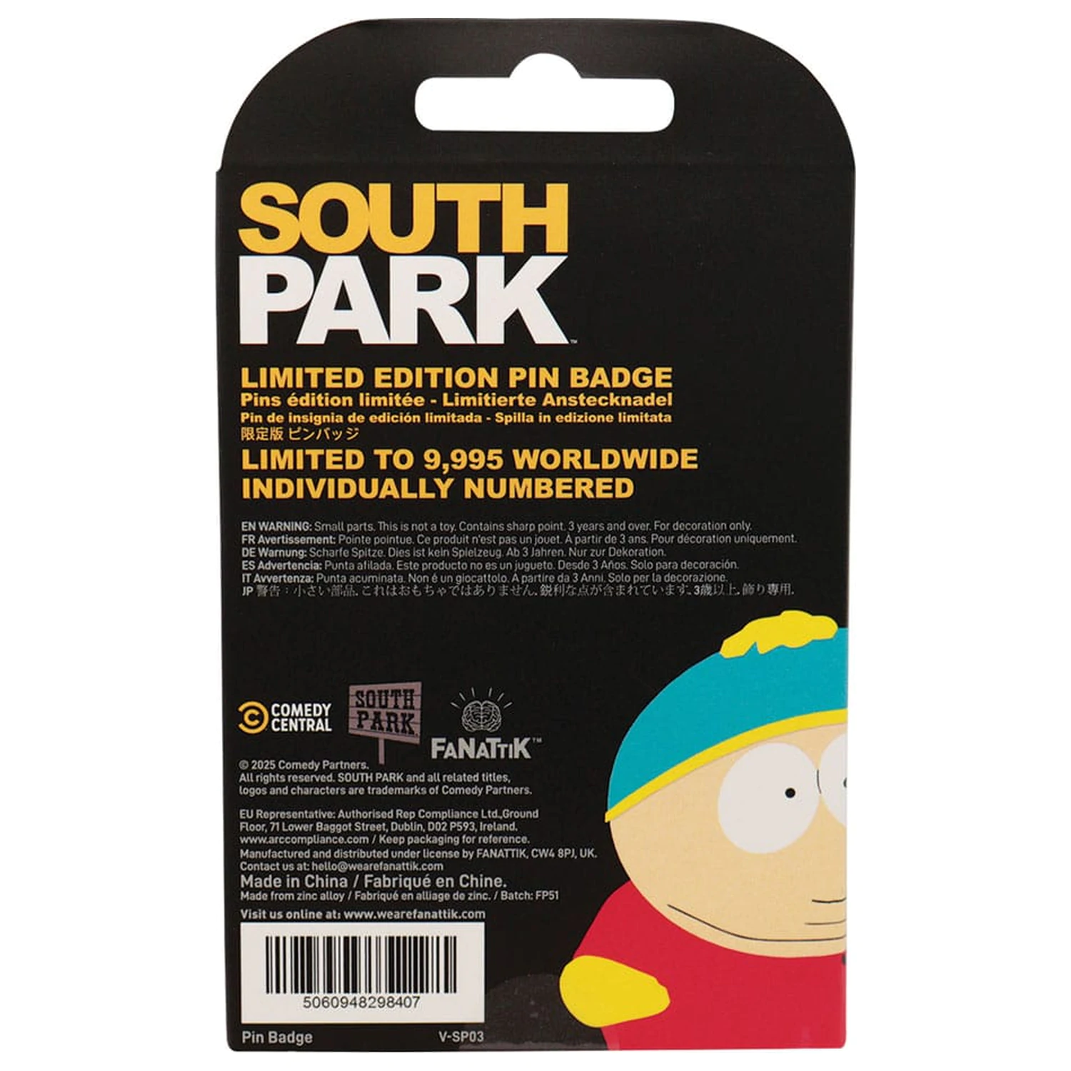 South Park Pin Badge Cartman Police Limited Edition      product photo
