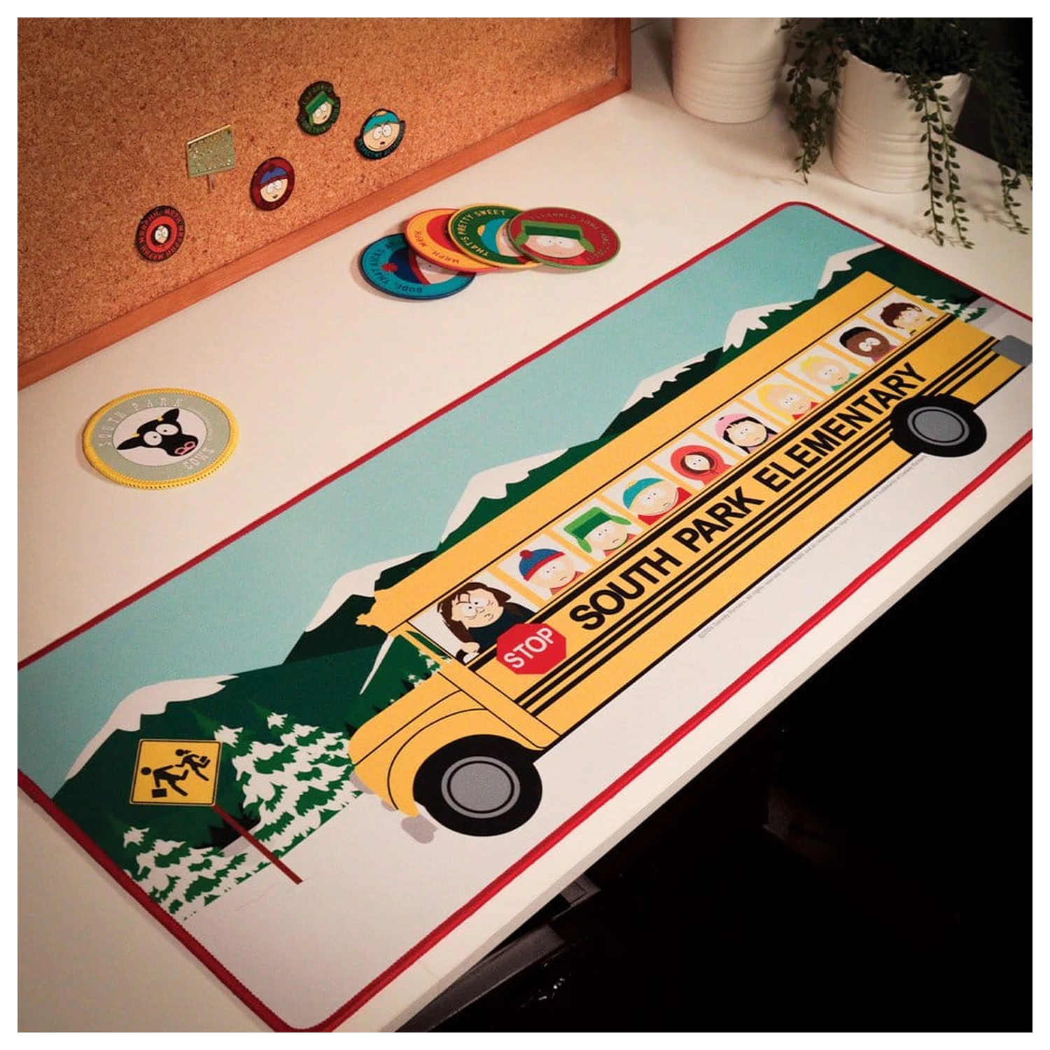 South Park Desk Pad & Coaster Set Elementary School Bus product photo