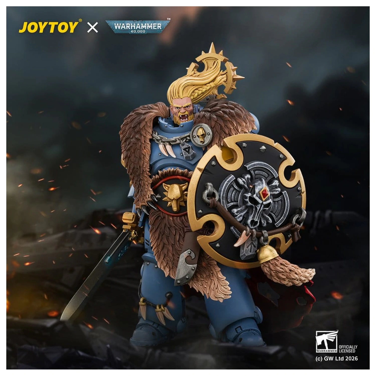 Space Marine Action Figure Space Wolves Wolf Guard Battle Leader 12 cm product photo