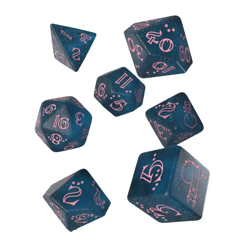 Sparkling Llama Dice Set Glittering dark Blue & Pink (7) termékfotó