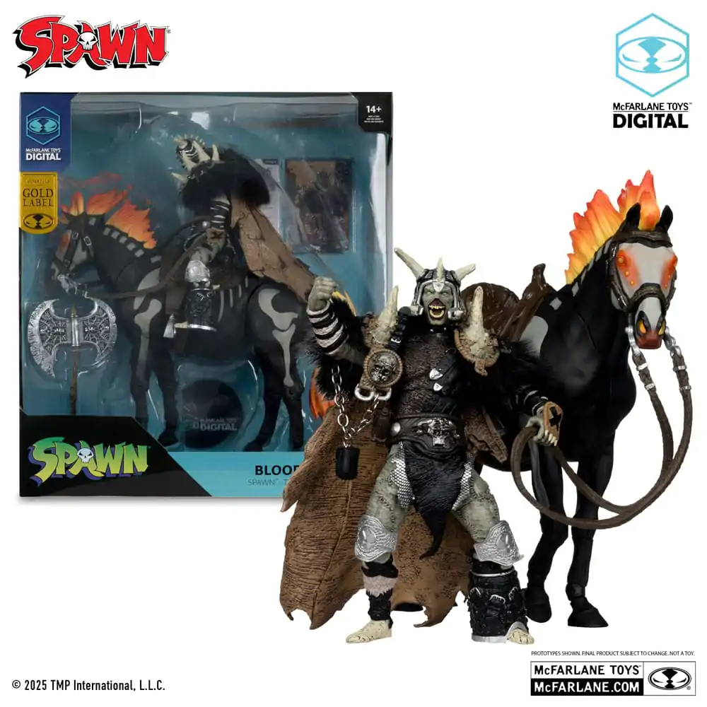 Spawn Action Figure Bloodaxe with Horse (Spawn: The Dark Ages) (McFarlane Toys 30th Anniversary) (Gold Label) 18 cm product photo