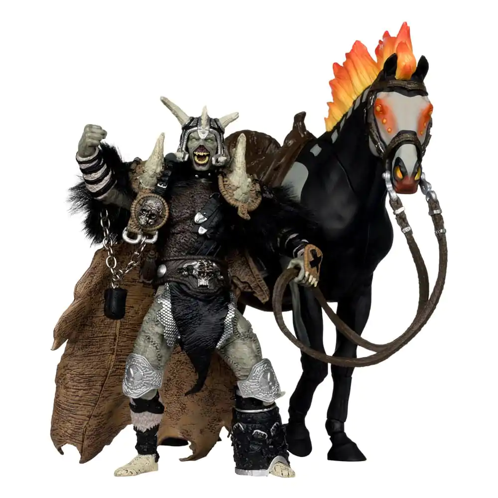 Spawn Action Figure Bloodaxe with Horse (Spawn: The Dark Ages) (McFarlane Toys 30th Anniversary) (Gold Label) 18 cm product photo