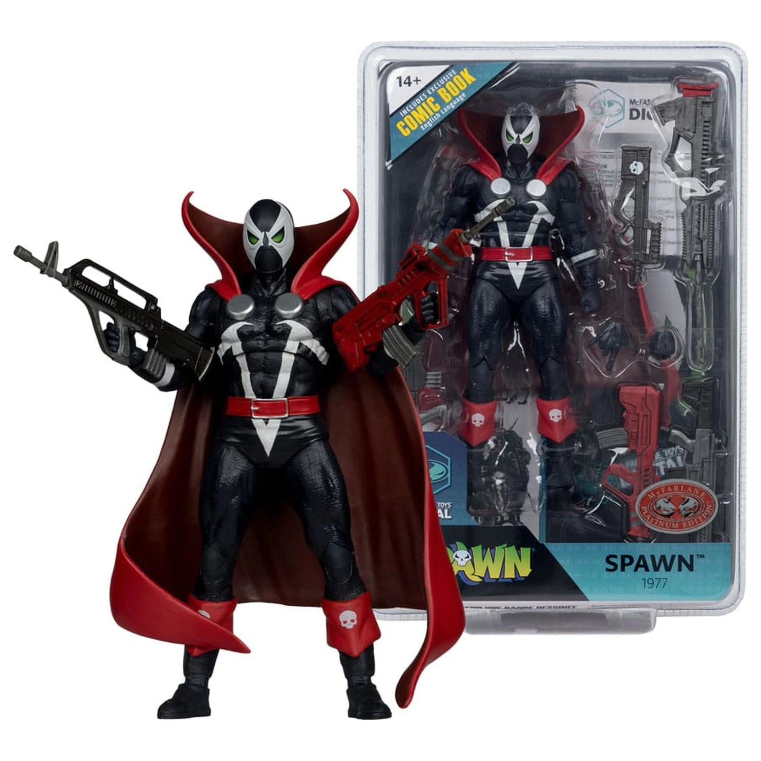Spawn Page Punchers Action Figure Spawn 1977 Red and Black (Chase) Red Platinum Edition 18 cm  product photo