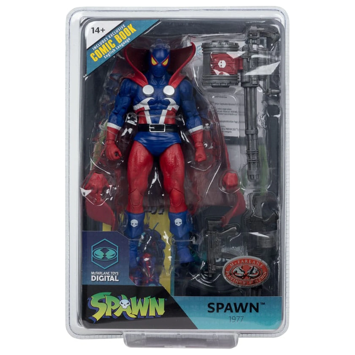 Spawn Page Punchers Action Figure Spawn 1977 Red and Blue (Chase) Red Platinum Edition 18 cm  product photo