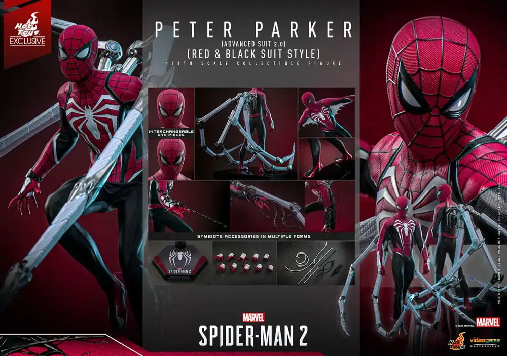 Spider-Man 2 Video Game Masterpiece Action Figure 1/6 Peter Parker (Advanced Suit 2.0) (Red and Black Suit Style) 30 cm product photo