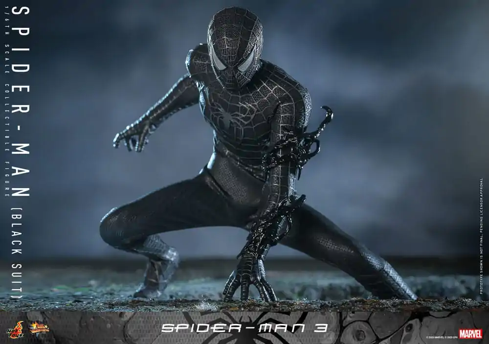 Spider-Man 3 Movie Masterpiece Action Figure 1/6 Spider-Man (Black Suit) 30 cm product photo