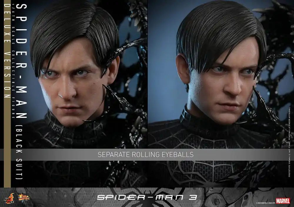 Spider-Man 3 Movie Masterpiece Action Figure 1/6 Spider-Man (Black Suit) (Deluxe Version) 30 cm product photo