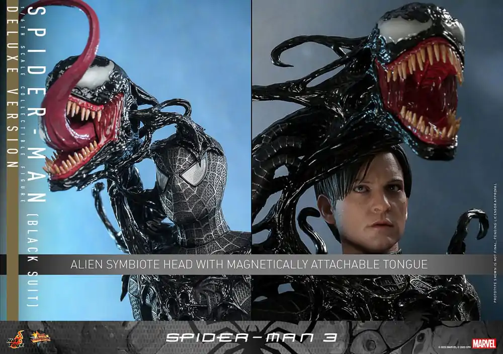 Spider-Man 3 Movie Masterpiece Action Figure 1/6 Spider-Man (Black Suit) (Deluxe Version) 30 cm product photo