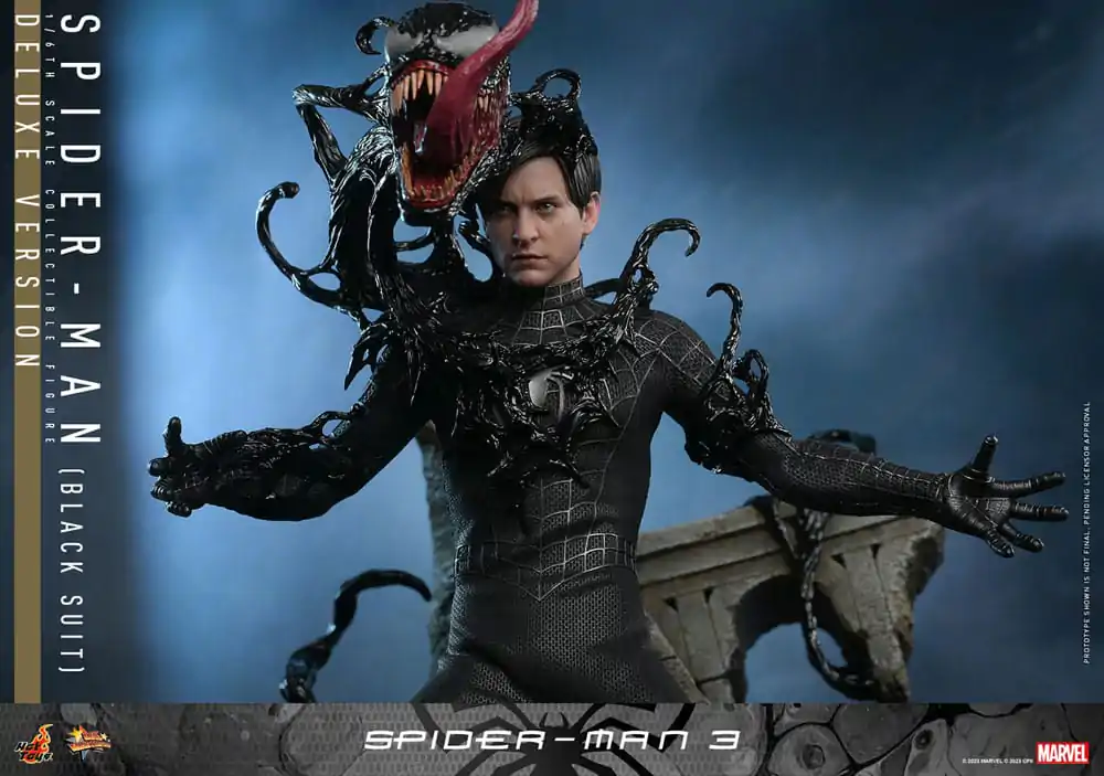 Spider-Man 3 Movie Masterpiece Action Figure 1/6 Spider-Man (Black Suit) (Deluxe Version) 30 cm product photo