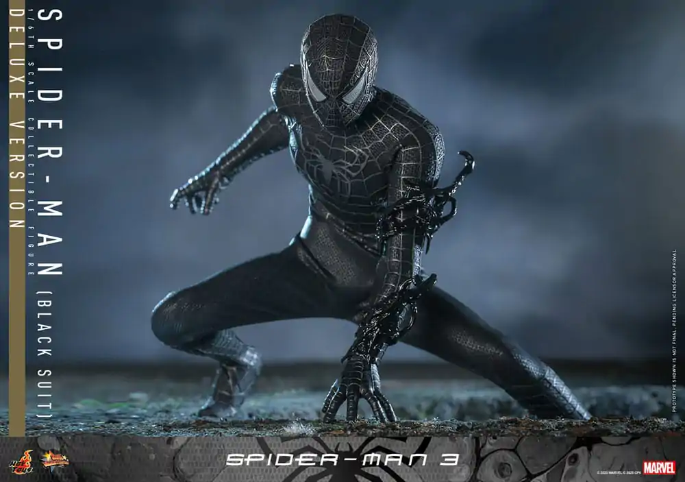 Spider-Man 3 Movie Masterpiece Action Figure 1/6 Spider-Man (Black Suit) (Deluxe Version) 30 cm product photo