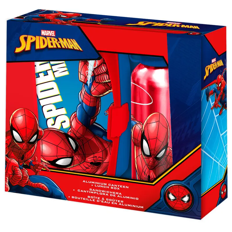 Marvel Spiderman aluminium canteen + lunch box set product photo