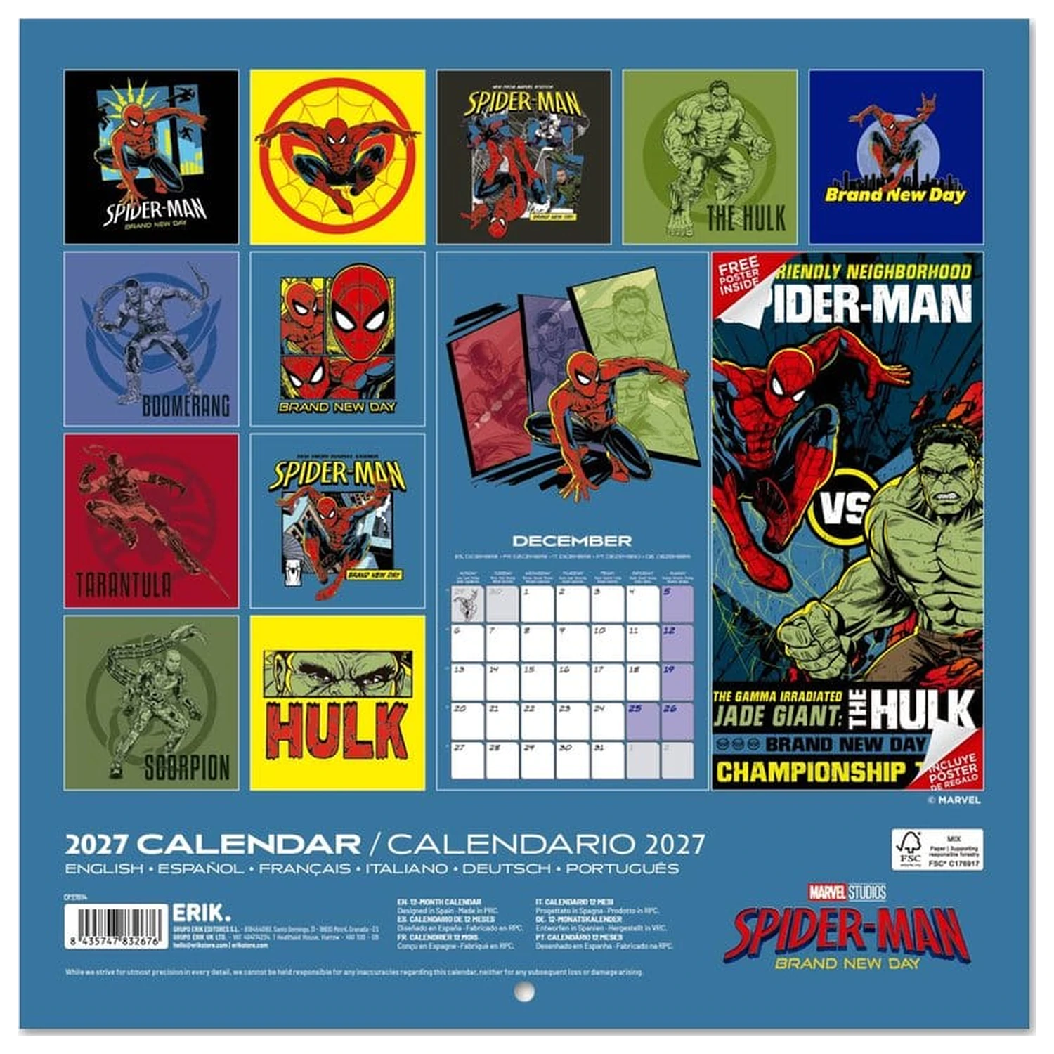 Spider-Man Wall Calendar 2027 30 x 30 cm product photo