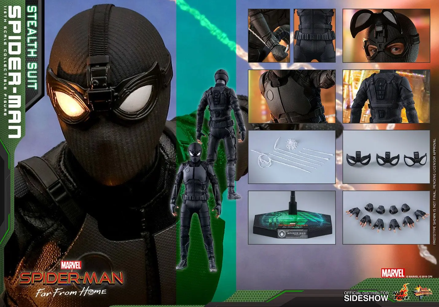 Spider-Man: Far From Home Movie Masterpiece Action Figure 1/6 Spider-Man (Stealth Suit) 29 cm product photo