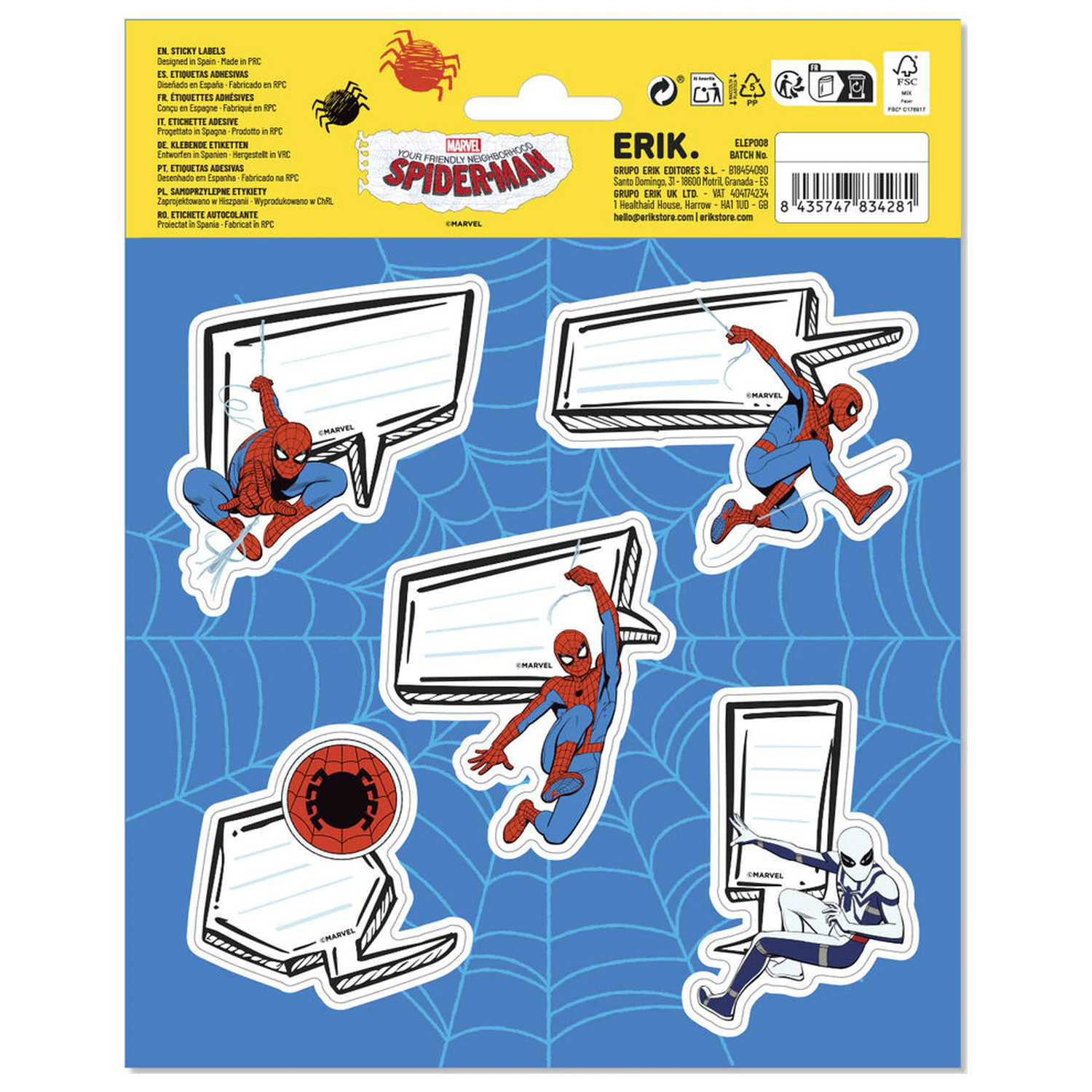 Marvel Spiderman premium adhesive labels product photo