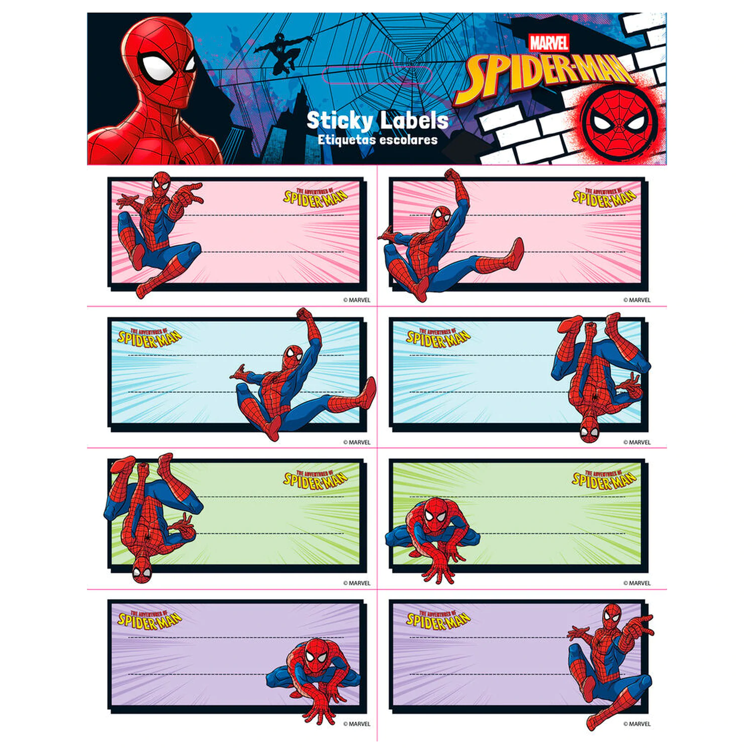 Marvel Spiderman adhesive labels product photo