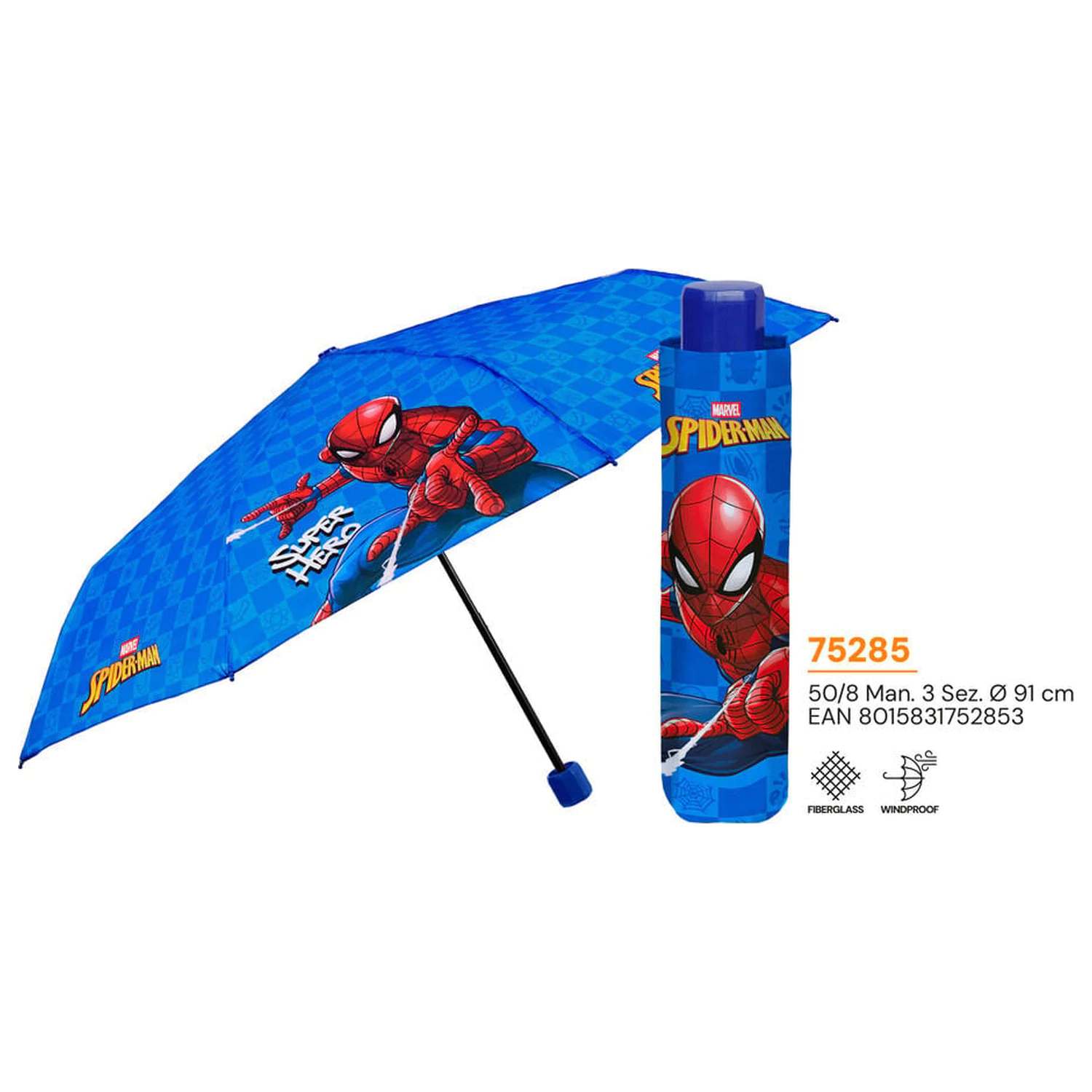 Marvel Spiderman manual folding umbrella 50cm product photo