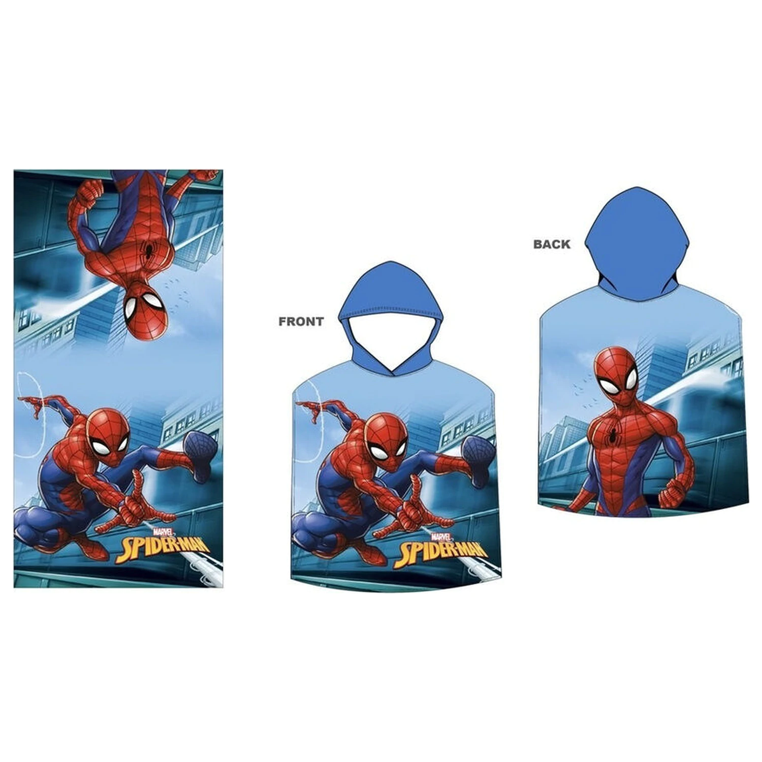 Marvel Spiderman microfibre poncho towel product photo