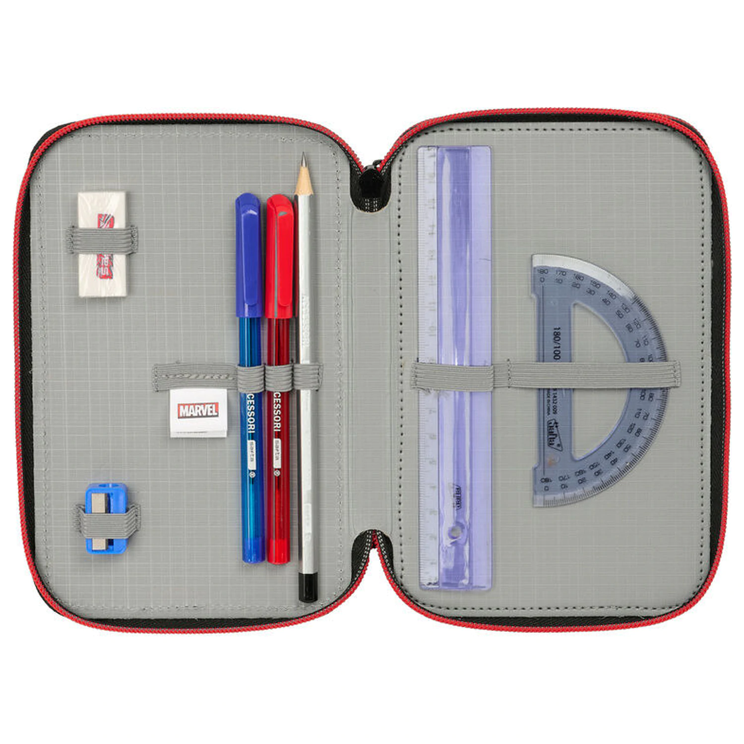 Marvel Spiderman Miles Morales triple pencil case 37pcs product photo