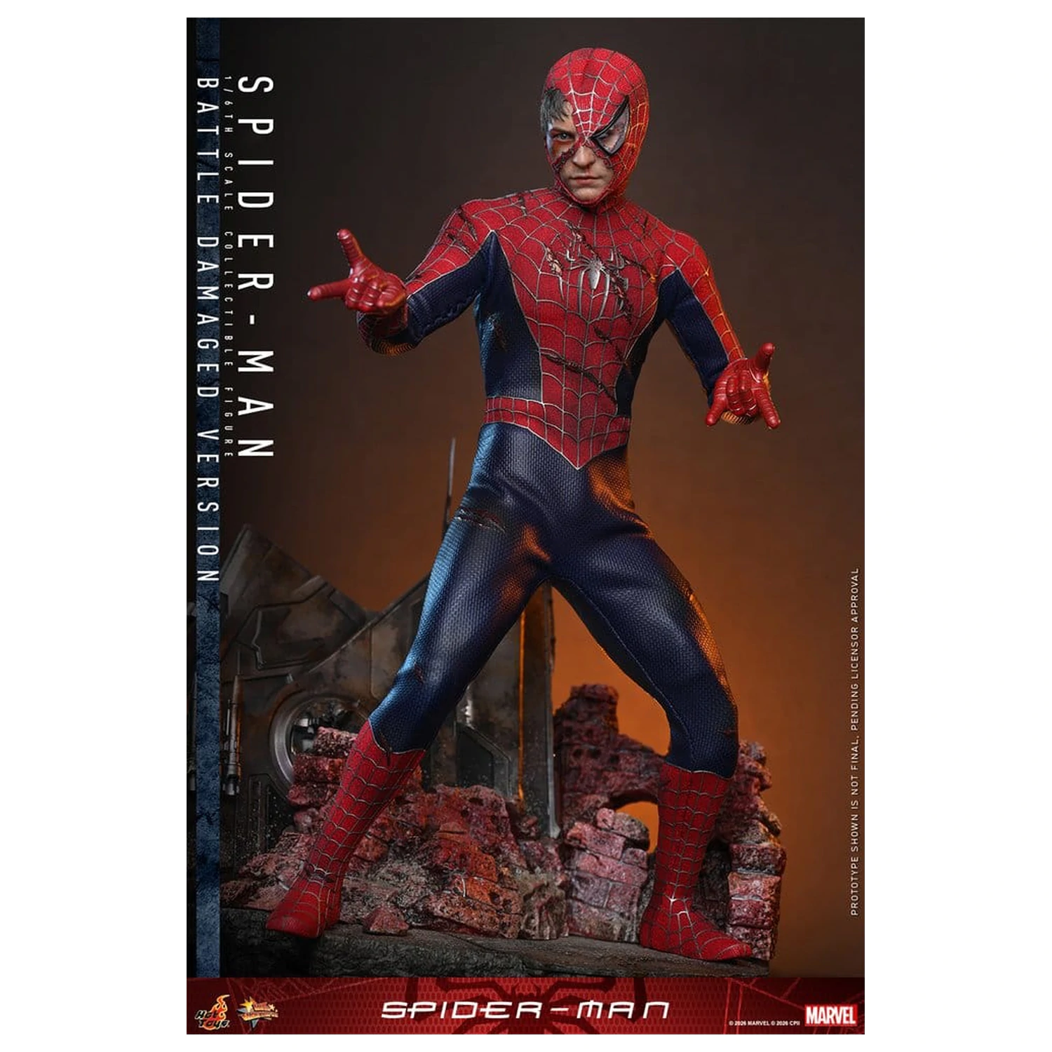 Spider-Man Movie Masterpiece Action Figure 1/6 Spider-Man (Battle Damaged Version) 30 cm product photo