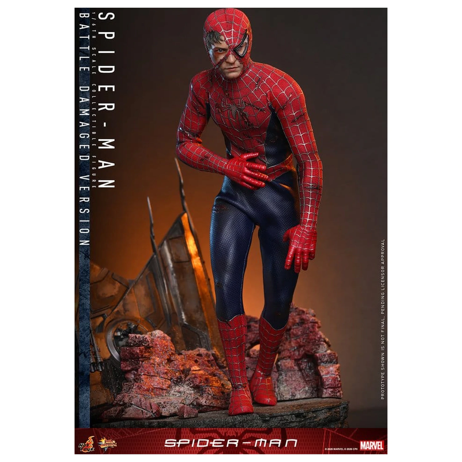 Spider-Man Movie Masterpiece Action Figure 1/6 Spider-Man (Battle Damaged Version) 30 cm product photo