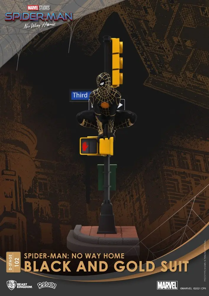 Spider-Man: No Way Home D-Stage PVC Diorama Spider-Man Black and Gold Suit 25 cm product photo
