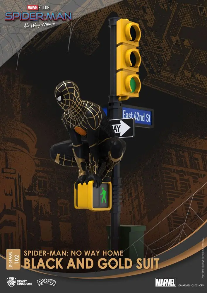 Spider-Man: No Way Home D-Stage PVC Diorama Spider-Man Black and Gold Suit 25 cm product photo