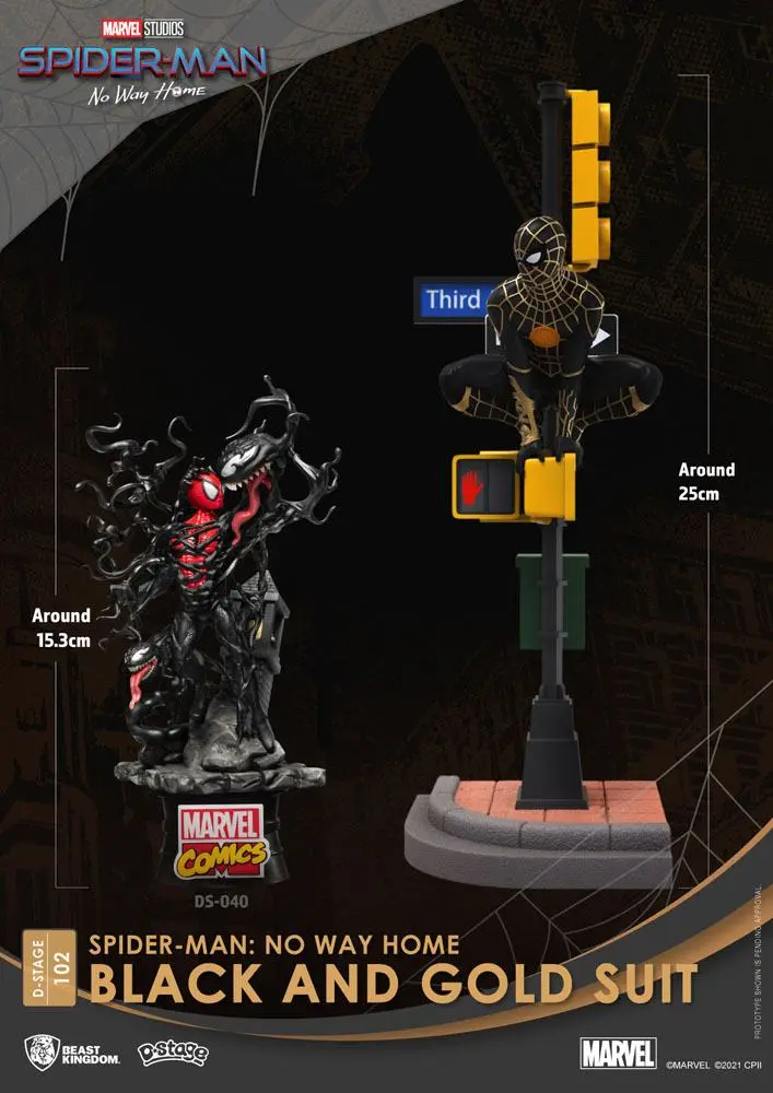 Spider-Man: No Way Home D-Stage PVC Diorama Spider-Man Black and Gold Suit 25 cm product photo