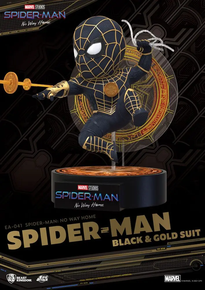 Spider-Man: No Way Home Egg Attack Figure Spider-Man Black &amp; Gold Suit 18 cm product photo