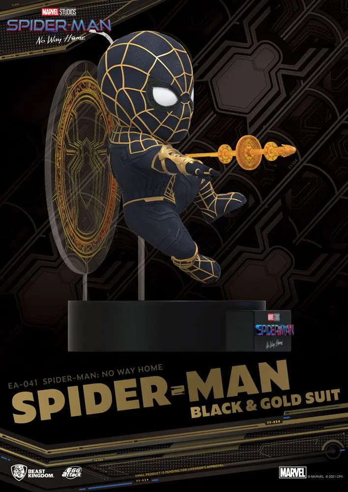 Spider-Man: No Way Home Egg Attack Figure Spider-Man Black &amp; Gold Suit 18 cm product photo