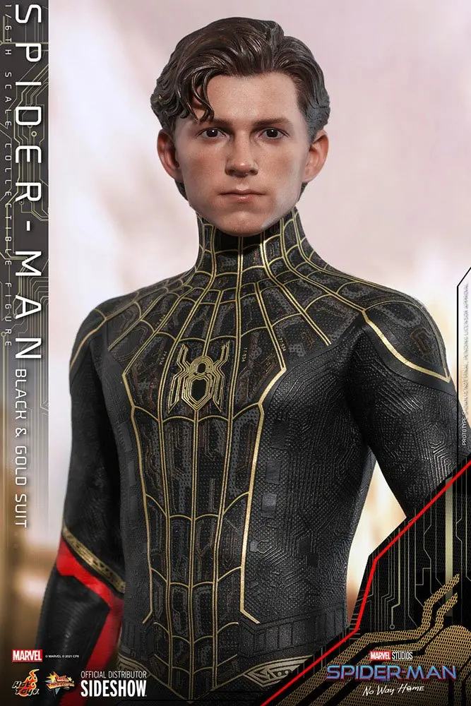 Spider-Man: No Way Home Movie Masterpiece Action Figure 1/6 Spider-Man (Black &amp; Gold Suit) 30 cm product photo