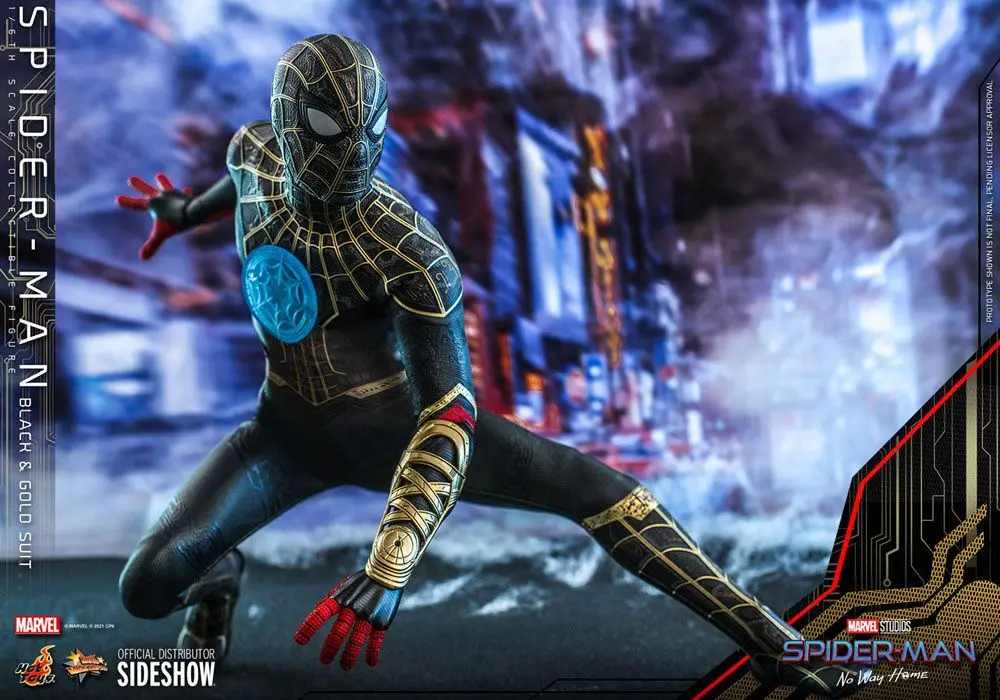 Spider-Man: No Way Home Movie Masterpiece Action Figure 1/6 Spider-Man (Black &amp; Gold Suit) 30 cm product photo