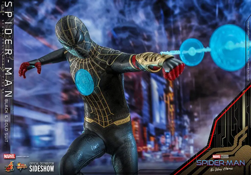 Spider-Man: No Way Home Movie Masterpiece Action Figure 1/6 Spider-Man (Black &amp; Gold Suit) 30 cm product photo