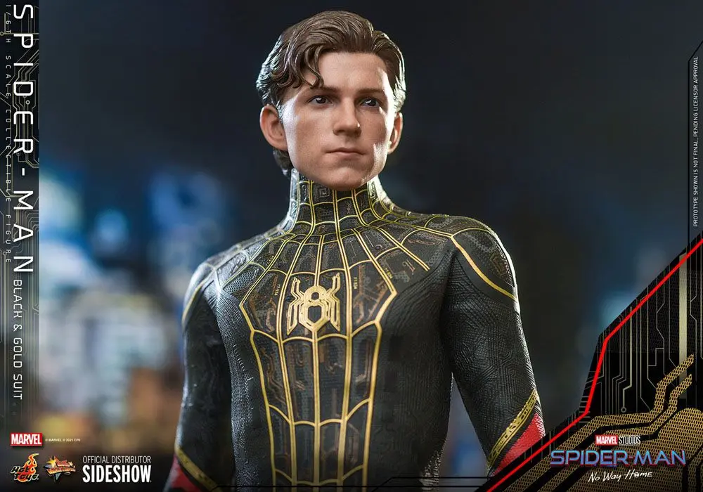 Spider-Man: No Way Home Movie Masterpiece Action Figure 1/6 Spider-Man (Black &amp; Gold Suit) 30 cm product photo