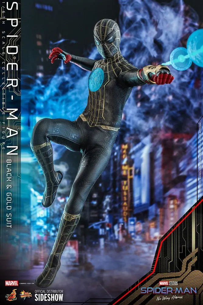 Spider-Man: No Way Home Movie Masterpiece Action Figure 1/6 Spider-Man (Black &amp; Gold Suit) 30 cm product photo