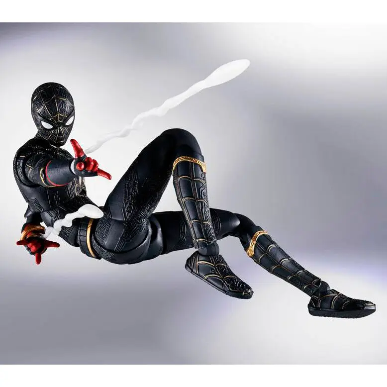 Spider-Man: No Way Home S.H. Figuarts Action Figure Spider-Man Black &amp; Gold Suit (Special Set) 15 cm product photo