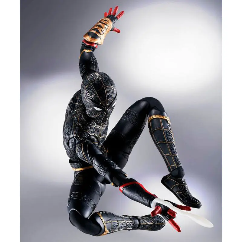 Spider-Man: No Way Home S.H. Figuarts Action Figure Spider-Man Black &amp; Gold Suit (Special Set) 15 cm product photo