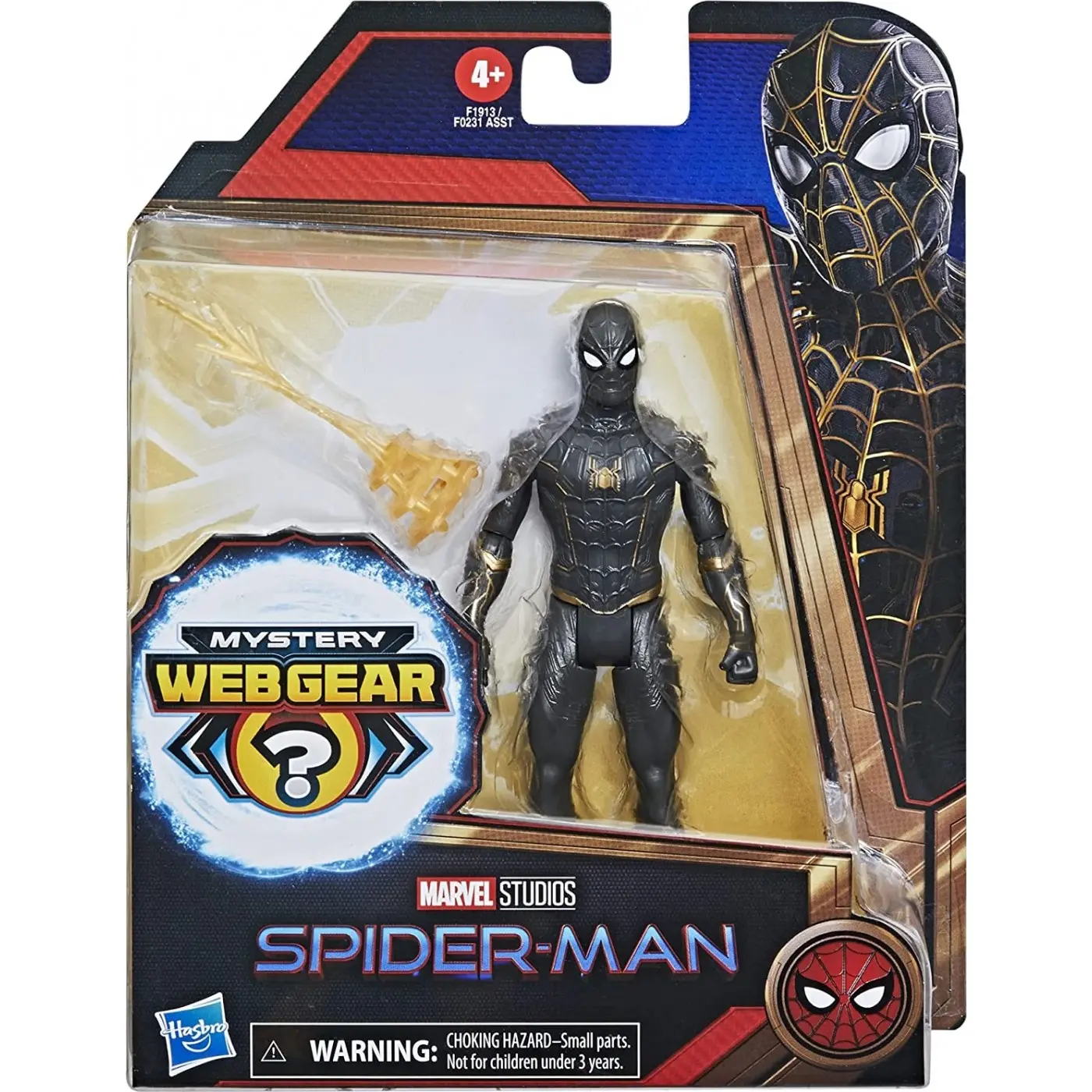 Spider-Man Pókember Black and Gold Suit Spider-Man Mystery Web Gear action figure 13cm termékfotó