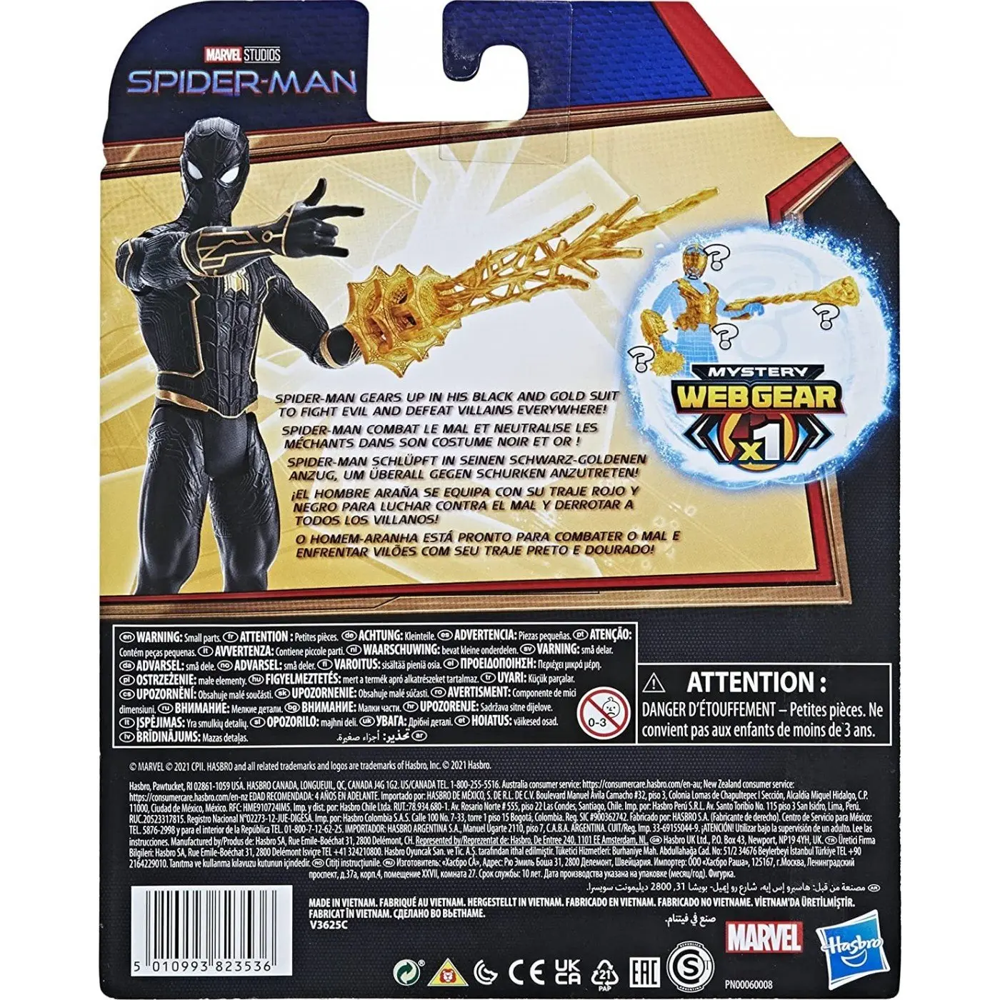 Spider-Man Pókember Black and Gold Suit Spider-Man Mystery Web Gear action figure 13cm termékfotó