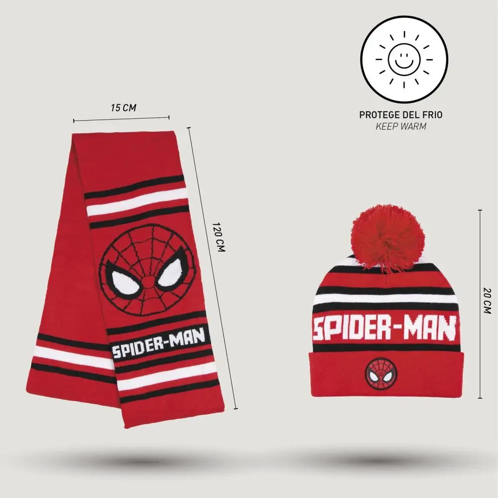 Marvel Spiderman winter set scarf hat gloves product photo