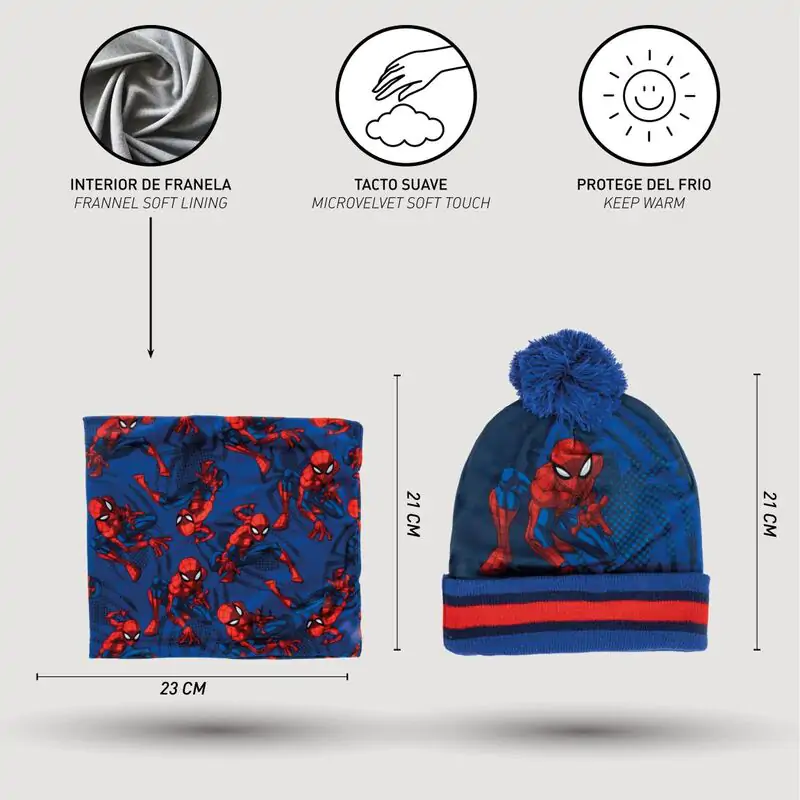 Marvel Spiderman winter set snood hat gloves product photo