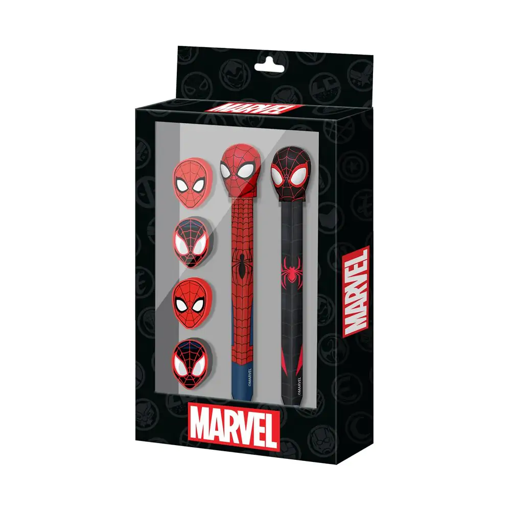 Marvel Spiderman Pen + Pencil + 4 erasers pack product photo