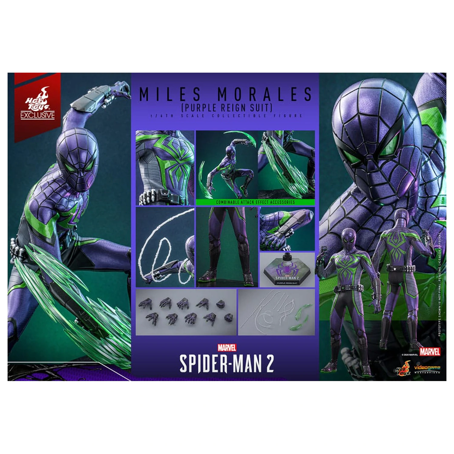 Spider-Man Video Game Masterpiece Action Figure 1/6 Miles Morales (Purple Reign Suit) Hot Toys Exclusive 30 cm product photo