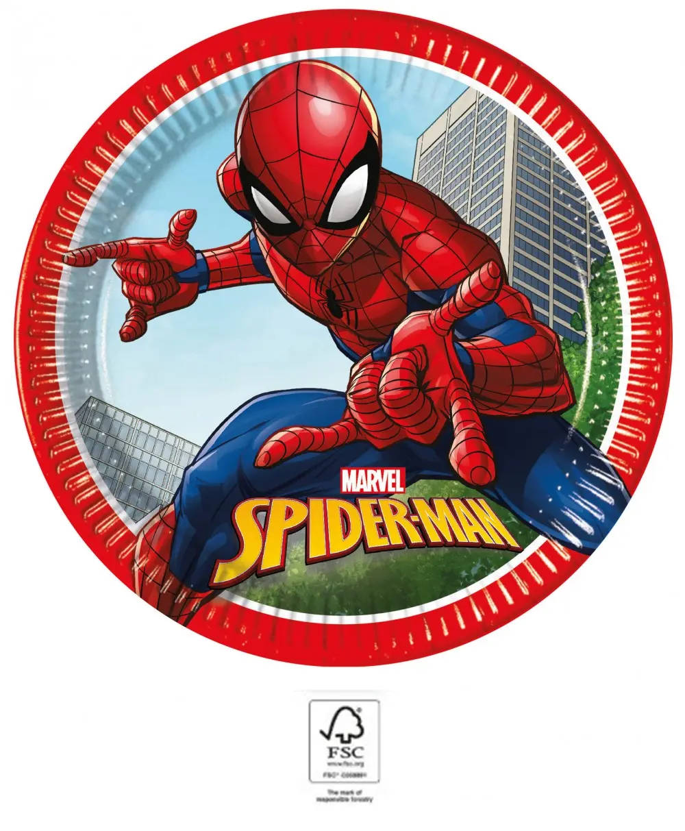 Spiderman Crime Fighter Paper Plates 8 pcs 23 cm FSC product photo
