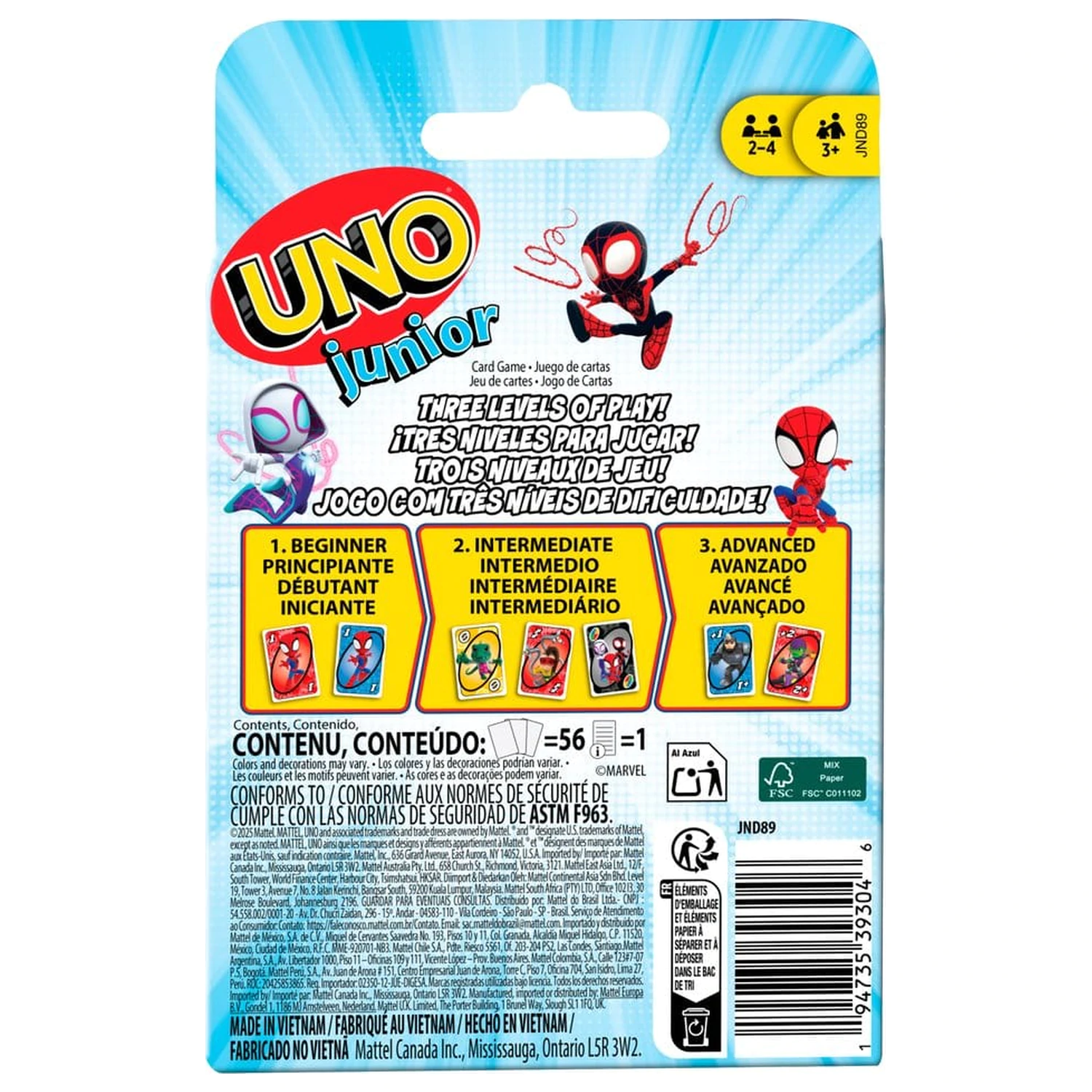Spidey & His Amazing Friends UNO Junior Card Game product photo