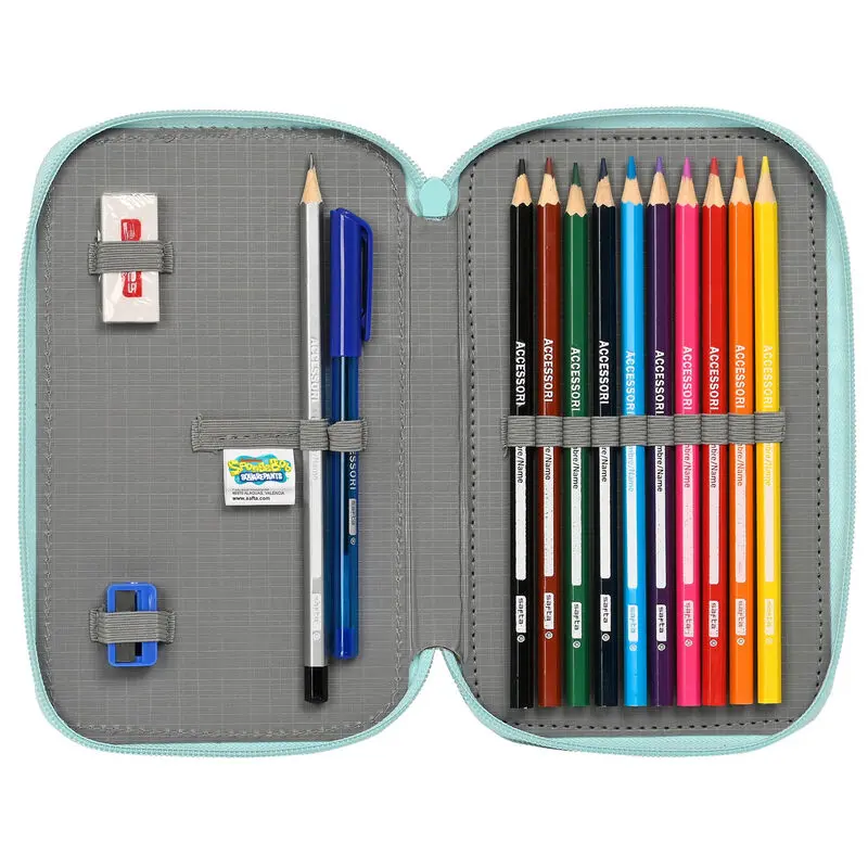 Sponge Bob Stay Positive double pencil case 28pcs product photo