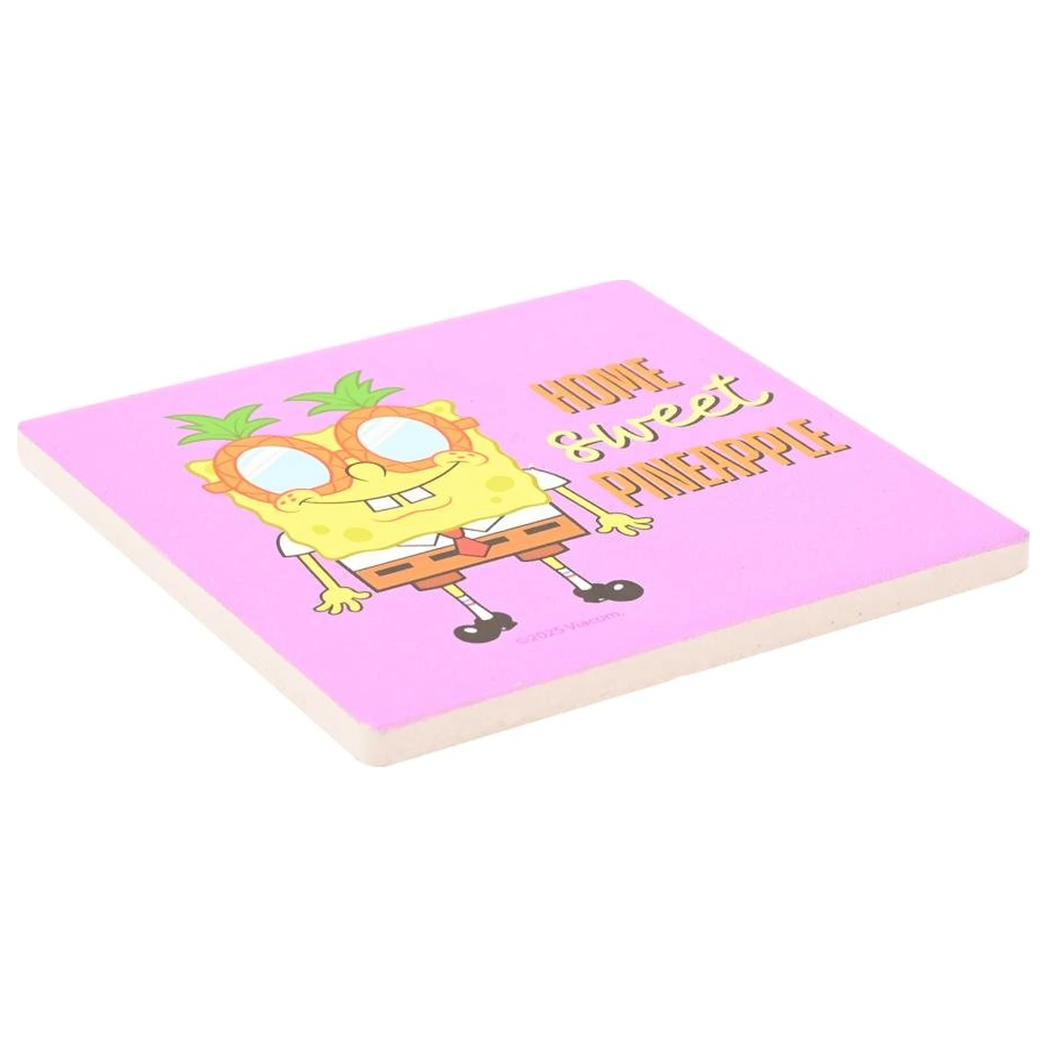 SpongeBob Home Sweet Pineapple Ceramic Square Coaster product photo