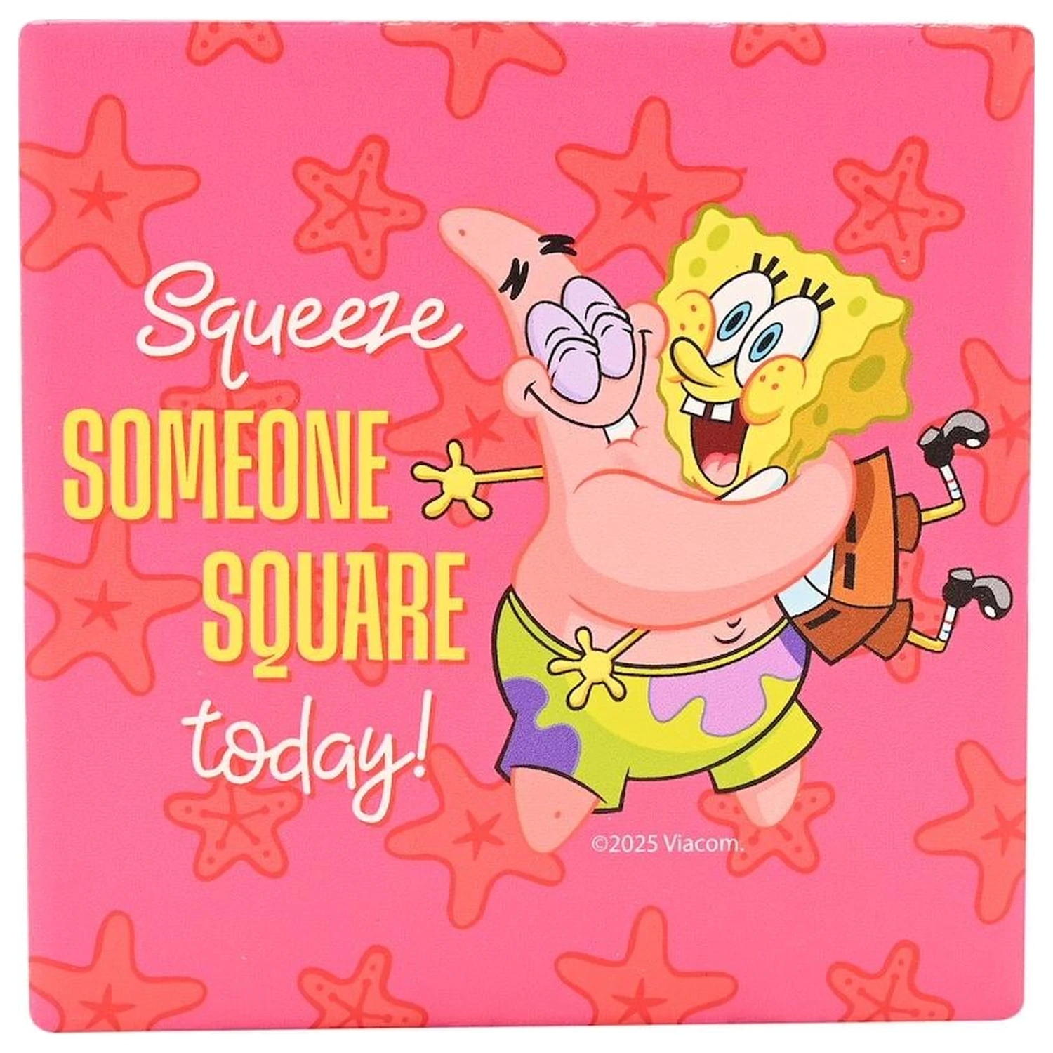 SpongeBob Hug Ceramic Square Coaster product photo
