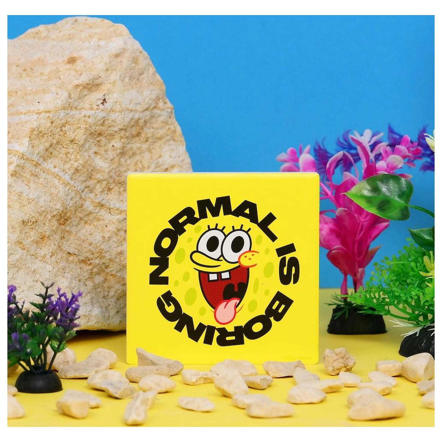 SpongeBob Normal is Boring Ceramic Square Coaster product photo